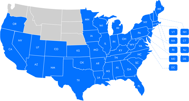 states that we service