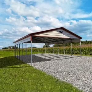 24X30X9 Vertical Roof Metal Carport