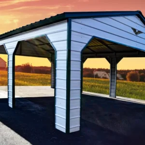 24X30X9 Vertical Roof Metal Carport FB100