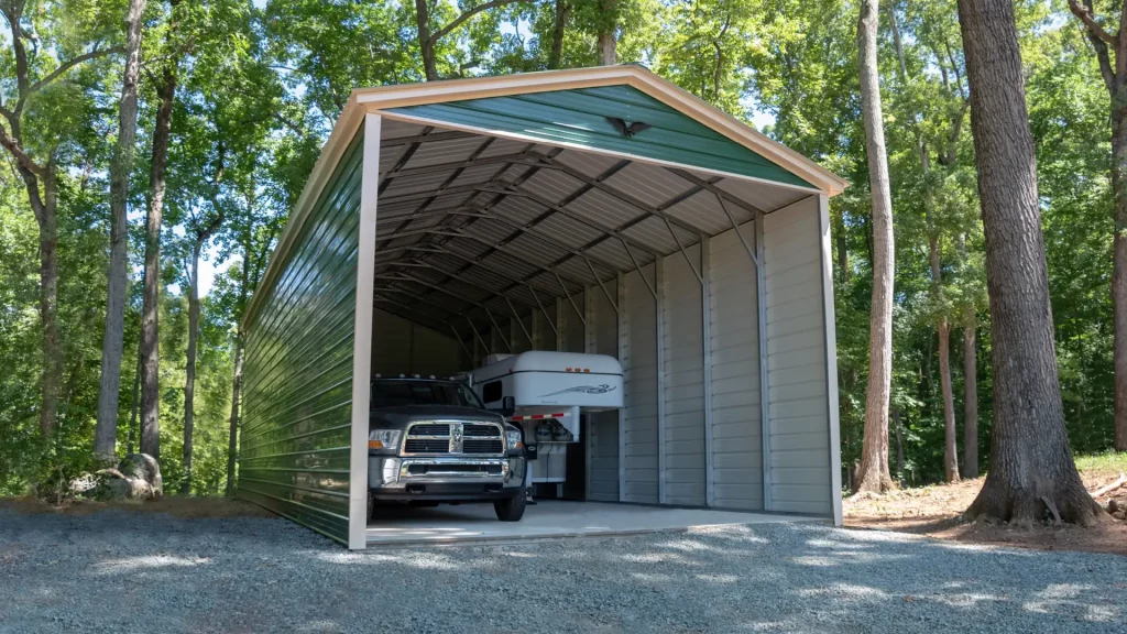 24X55X14 Vertical Roof Metal Carport