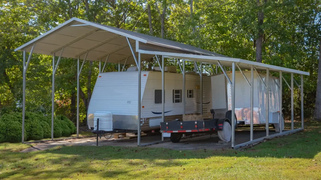 28X25X11 8 With 10 Wide Lean-To Vertical Roof Metal Carport