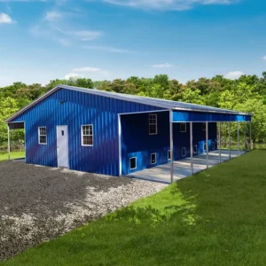 42X35X10/8 With 8Ft Wide Lean-To Vertical Roof Metal Barn