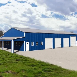42X80X14/11 Vertical Roof Metal Commercial Building With 10 Wide Lean-To