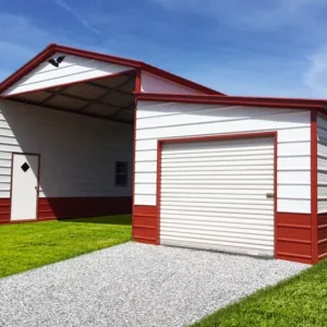 44X25X12/8 Vertical Roof Metal Barn With 10 Wide Lean-To