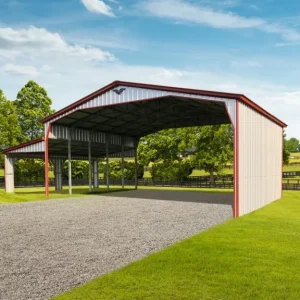 44X25X14/9 Vertical Roof Metal Commercial Building With 12 Wide Lean-To