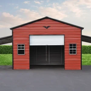 44X30X12/8 Vertical Roof Metal Barn With 12 Wide Lean-To