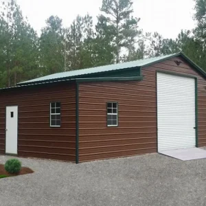44X30X12 Vertical Roof Metal Barns With 12 Wide Lean-To 12FT