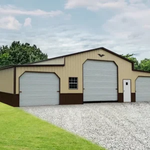 48X50X13 Vertical Roof Metal Barns With 12 Wide Lean-To 12FT
