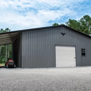 56X30X12/9 Vertical Roof Metal Barn With 12 Wide Lean-To