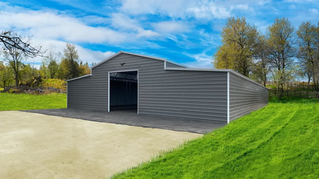 60X100X14/10 Vertical Roof Metal Barn With 15 Wide Lean-To
