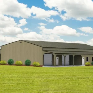 64X80X14 Vertical Roof Metal Barn With 12 Wide Lean-To 12FT
