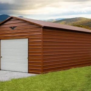 18X35X10 Boxed Eave Roof Metal Garage